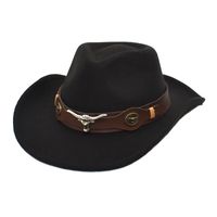 Unisex Fashion Solid Color Curved Eaves Cowboy Hat Fedora Hat main image 4