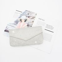 Black Gold Silver Polyester Solid Color Rhinestone Square Clutch Evening Bag main image 2