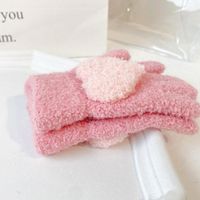 Children Unisex Cute Heart Shape Imitation Cashmere Gloves 2 Piece Set main image 4