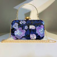 Polyester Flower Embroidery Square Evening Bags main image 1