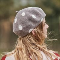 Women's Sweet Polka Dots Printing Beret Hat main image 2