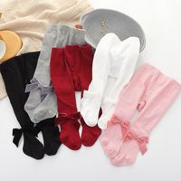 Cute Solid Color Bowknot Cotton Pants & Leggings main image 1