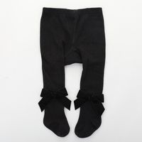 Cute Solid Color Bowknot Cotton Pants & Leggings sku image 2