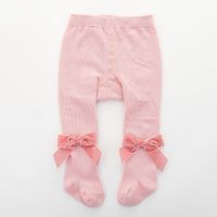 Cute Solid Color Bowknot Cotton Pants & Leggings sku image 4