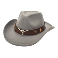 Unisex Fashion Solid Color Curved Eaves Cowboy Hat Fedora Hat main image 2
