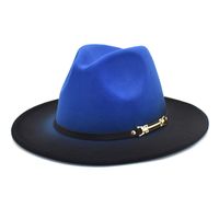 Unisex Fashion Color Block Gradient Color Flat Eaves Fedora Hat main image 3