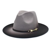 Unisex Fashion Color Block Gradient Color Flat Eaves Fedora Hat sku image 5