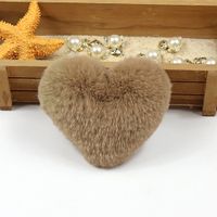 Cute Heart Shape Solid Color Alloy Pom Poms Bag Pendant Keychain sku image 3