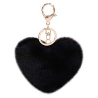 Cute Heart Shape Solid Color Alloy Pom Poms Bag Pendant Keychain sku image 7