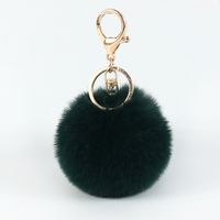 Cute Solid Color Metal Pom Poms Plating Bag Pendant Keychain main image 3