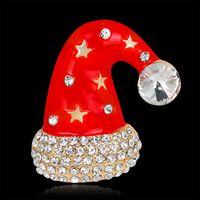 Cute Christmas Hat Alloy Diamond Rhinestones Women's Brooches main image 5