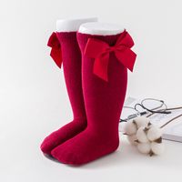 Women's Fashion Solid Color Bow Knot Cotton Bowknot Over The Knee Socks 1 Set main image 5