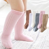 Children Unisex Cute Solid Color Nylon Cotton Mesh Over The Knee Socks 1 Set main image 5