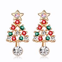 Christmas Tree Alloy Plating Rhinestones Women's Drop Earrings 1 Pair sku image 1