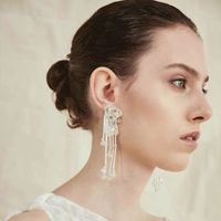 Fashion Solid Color Crystal Tassel Drop Earrings 1 Pair main image 5