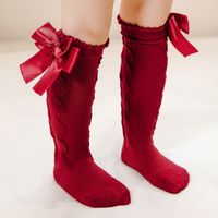 Women's Fashion Solid Color Bow Knot Cotton Ankle Socks 1 Set sku image 4