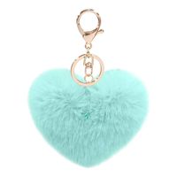 Cute Heart Shape Solid Color Alloy Pom Poms Bag Pendant Keychain sku image 5