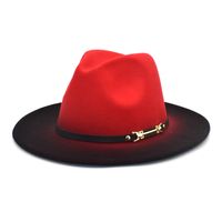 Unisex Fashion Color Block Gradient Color Flat Eaves Fedora Hat main image 1