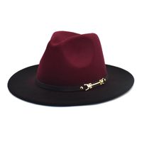 Unisex Fashion Color Block Gradient Color Flat Eaves Fedora Hat main image 5