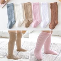 Children Unisex Cute Solid Color Nylon Cotton Mesh Over The Knee Socks 1 Set main image 1