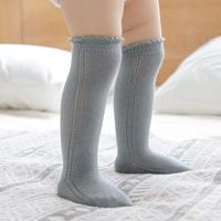 Children Unisex Cute Solid Color Nylon Cotton Mesh Over The Knee Socks 1 Set sku image 11