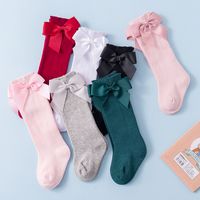 Women's Fashion Solid Color Bow Knot Cotton Bowknot Over The Knee Socks 1 Set main image 3