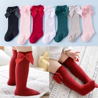 Women's Fashion Solid Color Bow Knot Cotton Bowknot Over The Knee Socks 1 Set main image 1