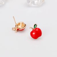 Fashion Apple Alloy Enamel Women's Ear Studs 1 Pair main image 5