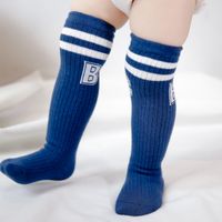 Children Unisex Fashion Stripe Cotton Over The Knee Socks 1 Set sku image 5