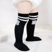 Children Unisex Fashion Stripe Cotton Over The Knee Socks 1 Set sku image 2