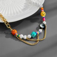 Fashion Smiley Face Pearl Copper Beaded Choker 1 Piece main image 4