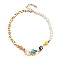Fashion Smiley Face Pearl Copper Beaded Choker 1 Piece sku image 1