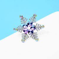 Élégant Flocon De Neige En Métal Incrustation Strass Broches Unisexe main image 2