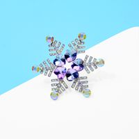 Elegant Snowflake Metal Inlay Rhinestones Unisex Brooches main image 2