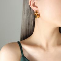 Simple Style Star Heart Shape Copper Plating Earrings 1 Pair sku image 2