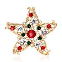 Fashion Christmas Tree Star Heart Shape Alloy Plating Rhinestones Women's Brooches sku image 1