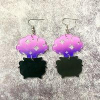 1 Pair Retro Pumpkin Printing Arylic Earrings sku image 1