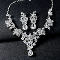 Wedding Geometric Alloy Rhinestones Women's Earrings Necklace 1 Set main image 1