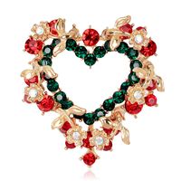 Moda Árbol De Navidad Estrella Forma De Corazón Aleación Enchapado Diamantes De Imitación Mujeres Broches sku image 11