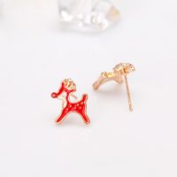 Cute Christmas Tree Apple Snowman Alloy Plating Rhinestones Women's Ear Studs 1 Pair main image 4