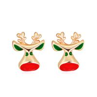 Cute Christmas Tree Apple Snowman Alloy Plating Rhinestones Women's Ear Studs 1 Pair sku image 8