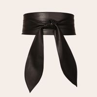 Elegant Solid Color Bow Knot Imitation Leather Women's Leather Belts sku image 3