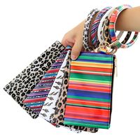 Fashion Color Block Leopard Pu Leather Patchwork Women's Bag Pendant Keychain 1 Piece main image 5