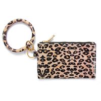 Fashion Color Block Leopard Pu Leather Patchwork Women's Bag Pendant Keychain 1 Piece sku image 2