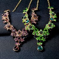 Wedding Geometric Alloy Rhinestones Women's Earrings Necklace 1 Set main image 2