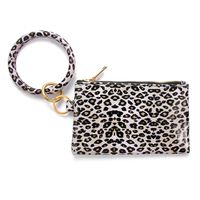 Fashion Color Block Leopard Pu Leather Patchwork Women's Bag Pendant Keychain 1 Piece sku image 3