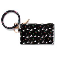 Fashion Color Block Leopard Pu Leather Patchwork Women's Bag Pendant Keychain 1 Piece sku image 7