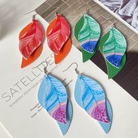 Fashion Feather Pu Leather Women's Earrings 1 Pair main image 5