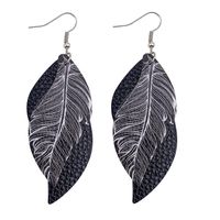 Fashion Feather Pu Leather Women's Earrings 1 Pair sku image 2