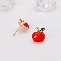 Cute Christmas Tree Apple Snowman Alloy Plating Rhinestones Women's Ear Studs 1 Pair main image 3